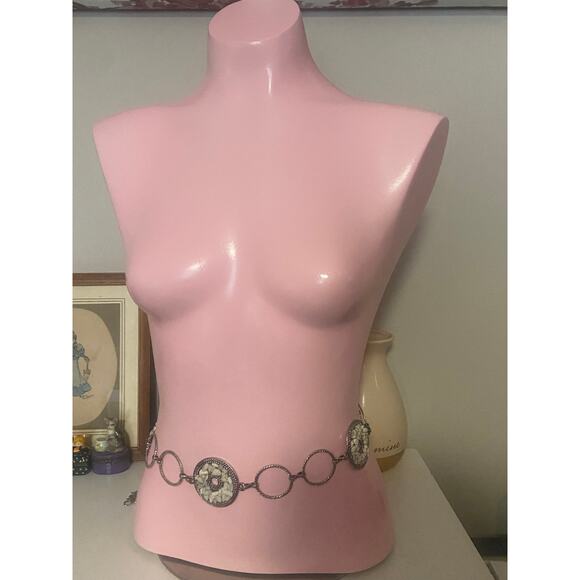 Vintage Boho Chain Belt with Stone Medallions ✨ - Picture 1 of 3